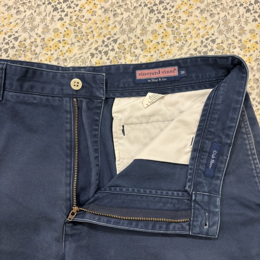 Vineyard Vines Club Shorts Mens Size 36 Blue Cotton Twill Chino Casual Preppy - Picture 4 of 11